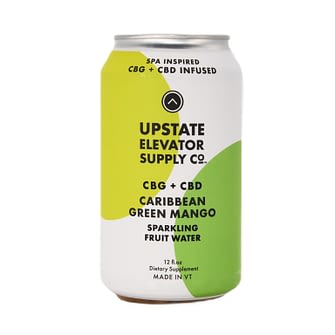 CBG+CBD Caribbean Green Mango Sparkling Fruit Water - Front